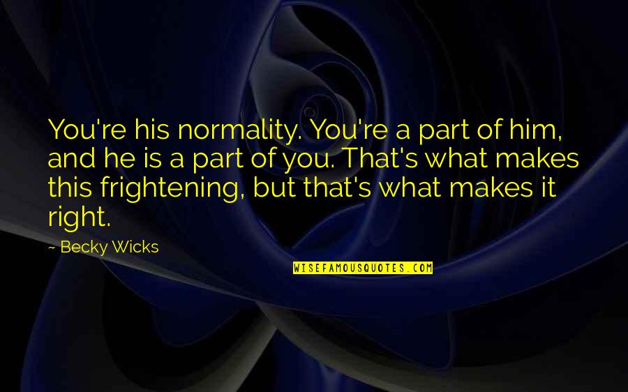 Vba Formulas With Quotes By Becky Wicks: You're his normality. You're a part of him, Vba Formulas With Quotes By Becky Wicks: You're his normality. You're a part of him,