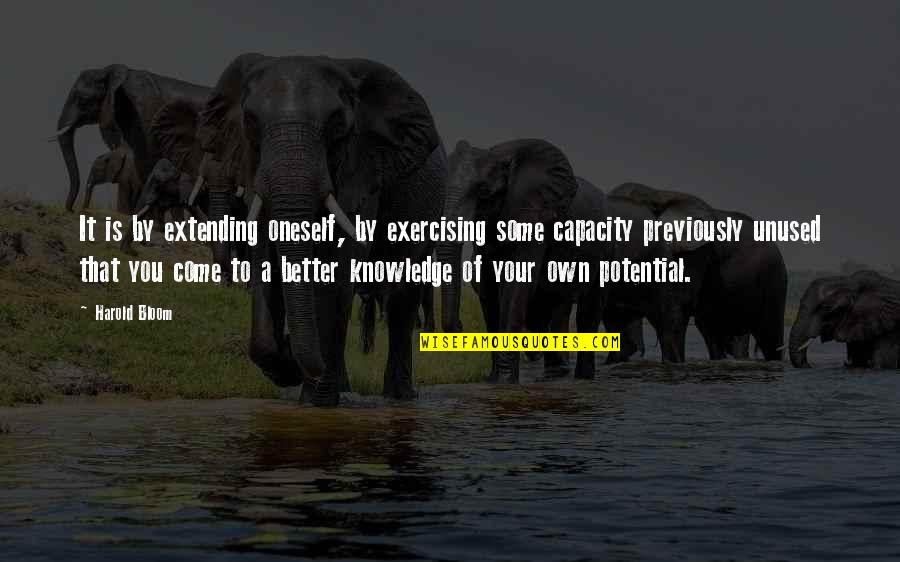 Vdci Mosquito Quotes By Harold Bloom: It is by extending oneself, by exercising some Vdci Mosquito Quotes By Harold Bloom: It is by extending oneself, by exercising some