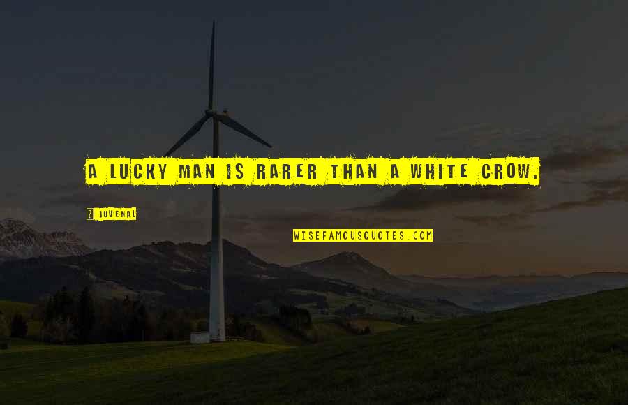 Vdite Quotes By Juvenal: A lucky man is rarer than a white Vdite Quotes By Juvenal: A lucky man is rarer than a white