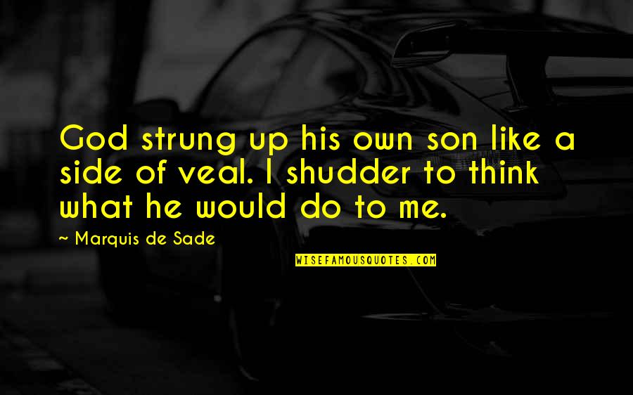 Veal Quotes By Marquis De Sade: God strung up his own son like a