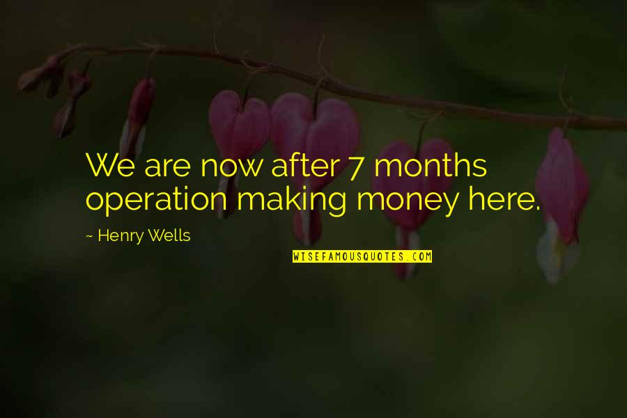 Vechimea Quotes By Henry Wells: We are now after 7 months operation making Vechimea Quotes By Henry Wells: We are now after 7 months operation making