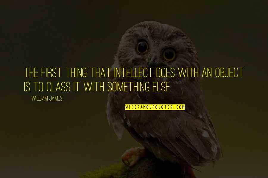 Veciofeni's Quotes By William James: The first thing that intellect does with an
