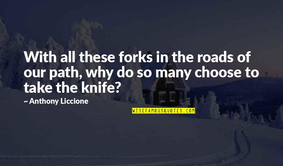 Veda Vyasa Quotes By Anthony Liccione: With all these forks in the roads of