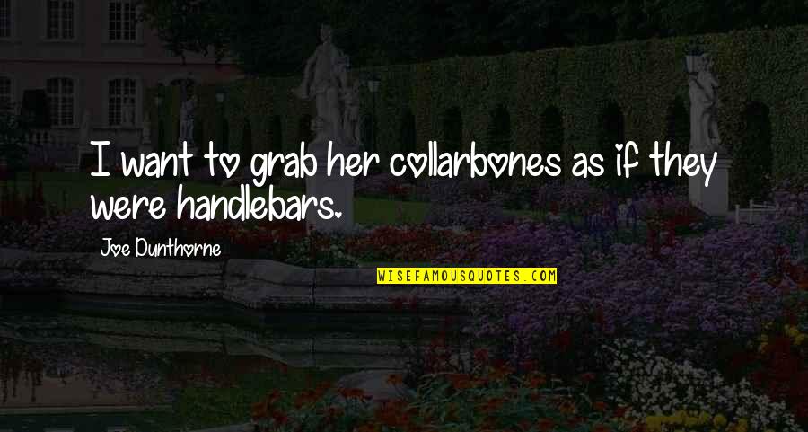 Veejay Beatles Quotes By Joe Dunthorne: I want to grab her collarbones as if Veejay Beatles Quotes By Joe Dunthorne: I want to grab her collarbones as if