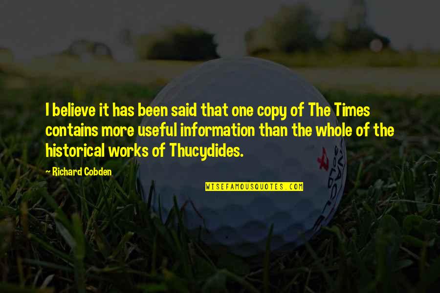 Veep Best Quotes By Richard Cobden: I believe it has been said that one