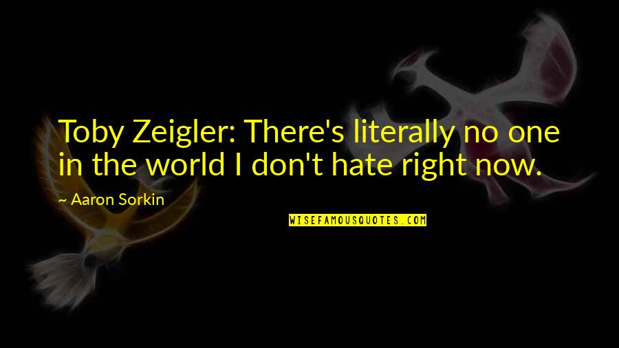 Veering Quotes By Aaron Sorkin: Toby Zeigler: There's literally no one in the