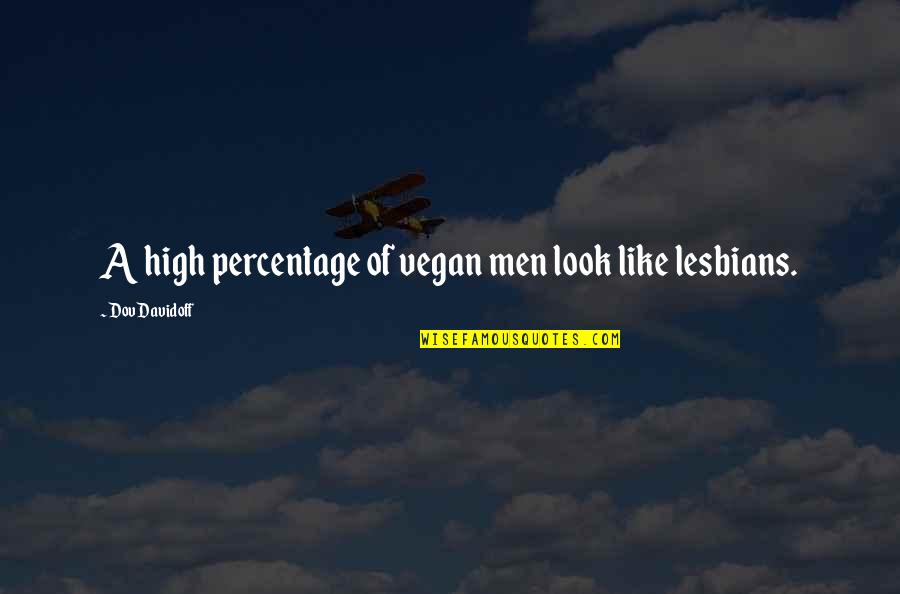 Vegan Quotes By Dov Davidoff: A high percentage of vegan men look like