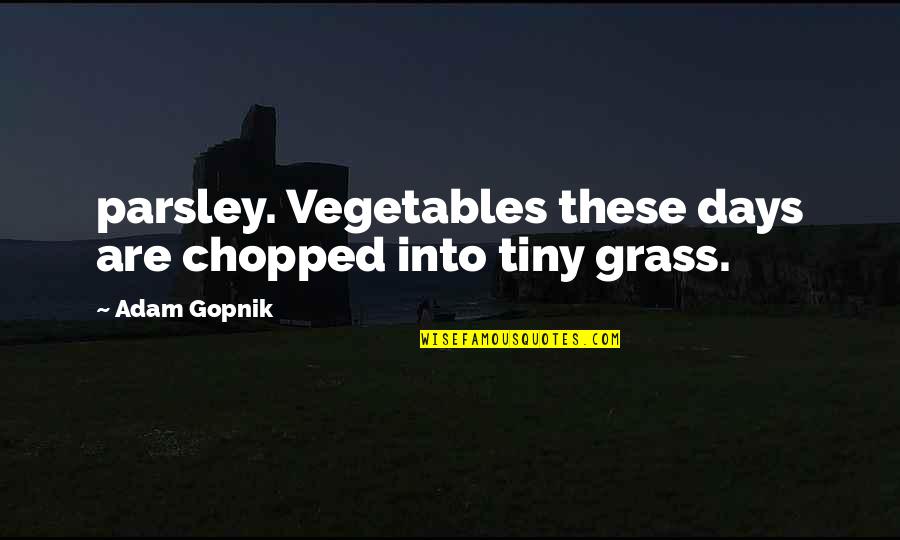 Vegetables Quotes By Adam Gopnik: parsley. Vegetables these days are chopped into tiny