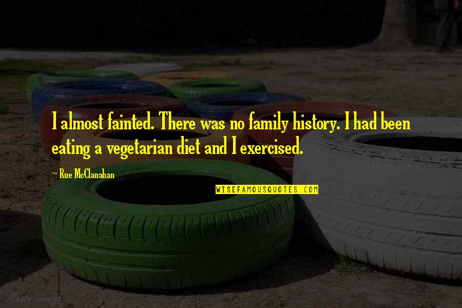 Vegetarian Diet Quotes By Rue McClanahan: I almost fainted. There was no family history.