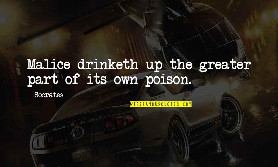 Veggie Tray Quotes By Socrates: Malice drinketh up the greater part of its