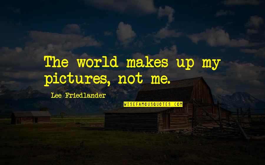 Veia Pulmonar Quotes By Lee Friedlander: The world makes up my pictures, not me. Veia Pulmonar Quotes By Lee Friedlander: The world makes up my pictures, not me.