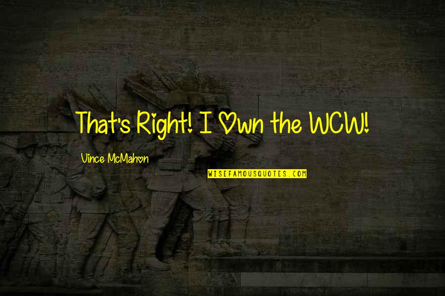 Veitch Group Quotes By Vince McMahon: That's Right! I Own the WCW!