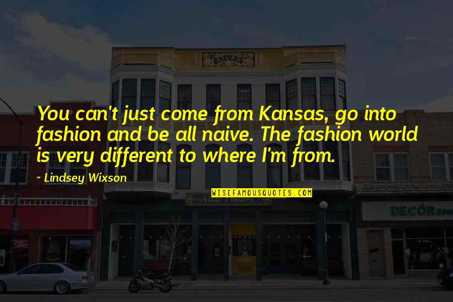 Vejez Quotes By Lindsey Wixson: You can't just come from Kansas, go into