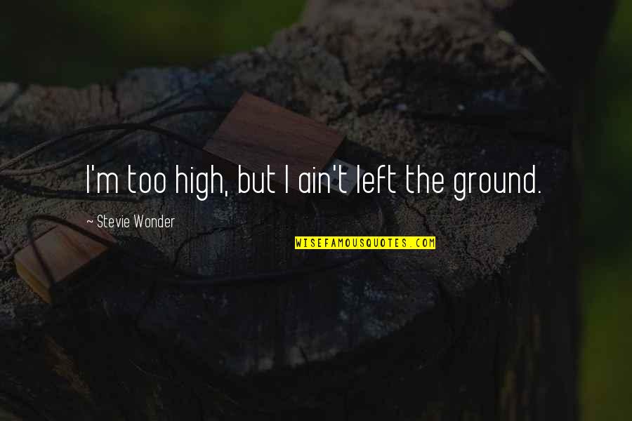 Vejk Mi Quotes By Stevie Wonder: I'm too high, but I ain't left the Vejk Mi Quotes By Stevie Wonder: I'm too high, but I ain't left the