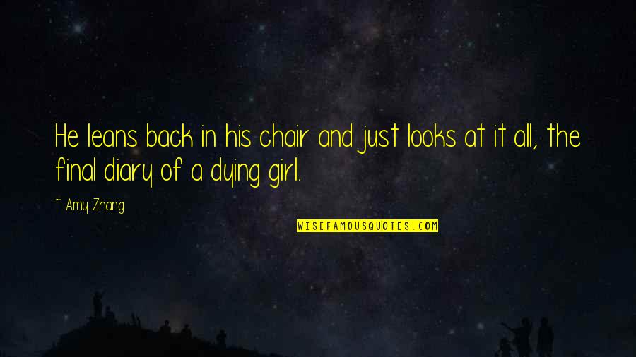 Vekkey Quotes By Amy Zhang: He leans back in his chair and just