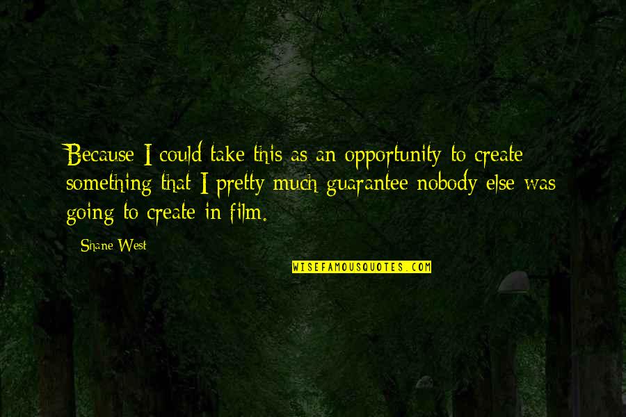 Veksler Iq Quotes By Shane West: Because I could take this as an opportunity