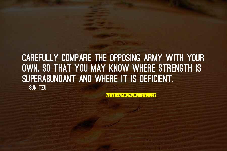 Velhice Quotes By Sun Tzu: Carefully compare the opposing army with your own,