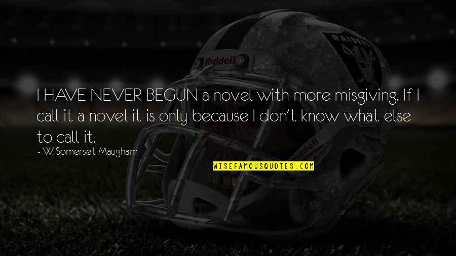 Velikost Bot Quotes By W. Somerset Maugham: I HAVE NEVER BEGUN a novel with more
