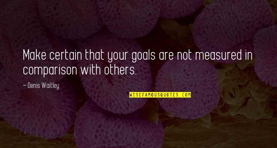 Velile Zitha Quotes By Denis Waitley: Make certain that your goals are not measured