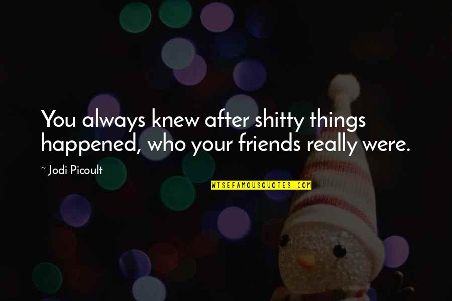 Velimirovi Quotes By Jodi Picoult: You always knew after shitty things happened, who