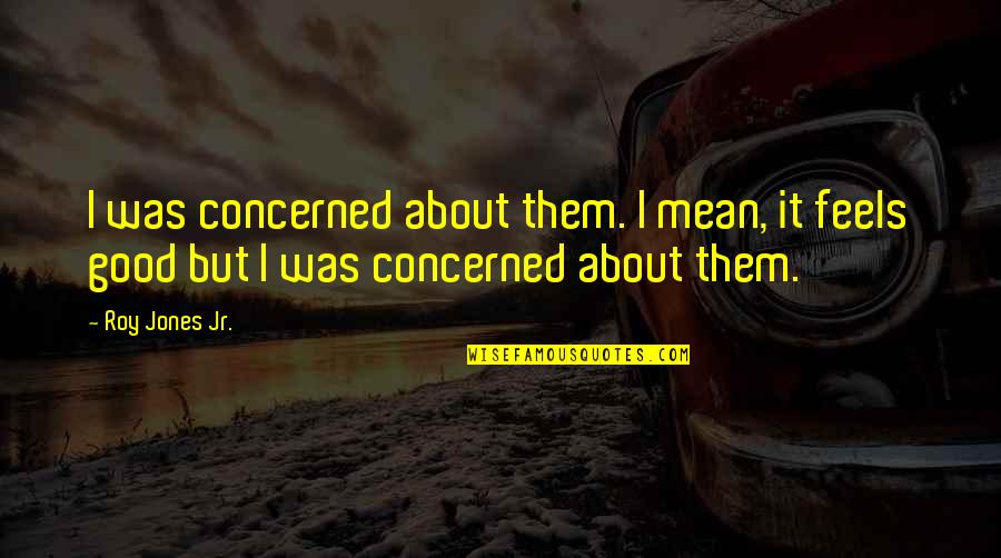 Velma Dinkley Quotes By Roy Jones Jr.: I was concerned about them. I mean, it