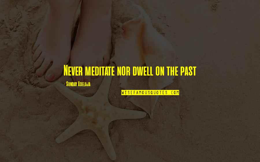 Velocci Pizza Quotes By Sunday Adelaja: Never meditate nor dwell on the past