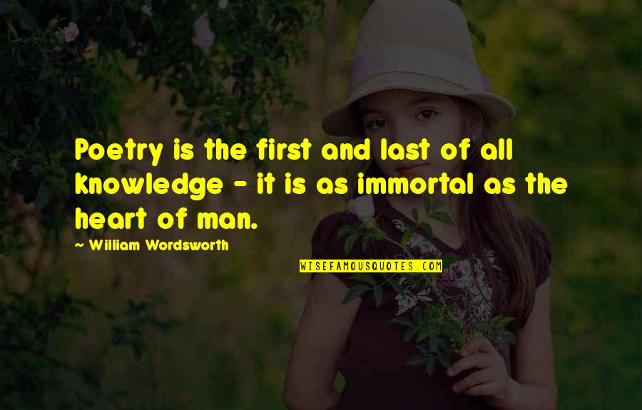 Velozmente 2013 Quotes By William Wordsworth: Poetry is the first and last of all