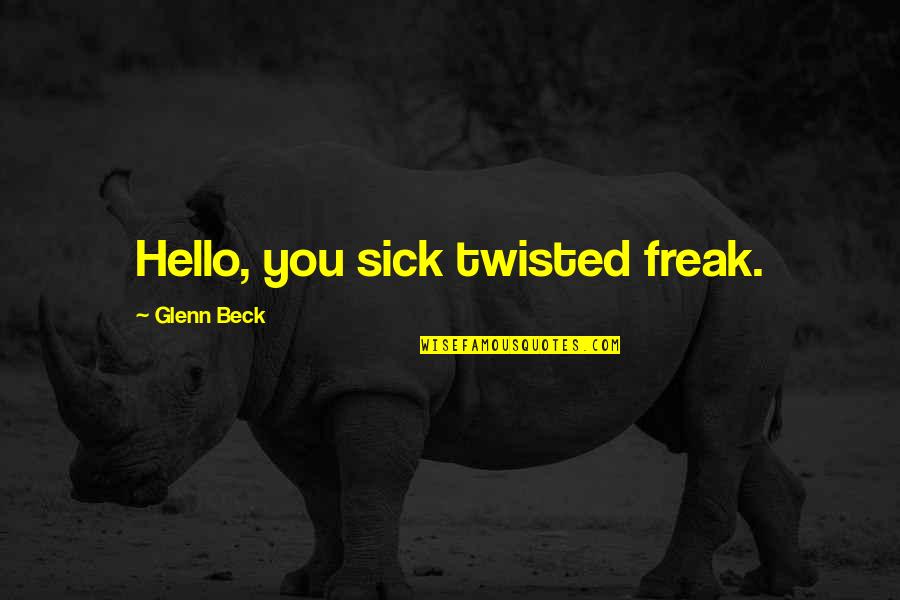 Velvelettes A Bird Quotes By Glenn Beck: Hello, you sick twisted freak.