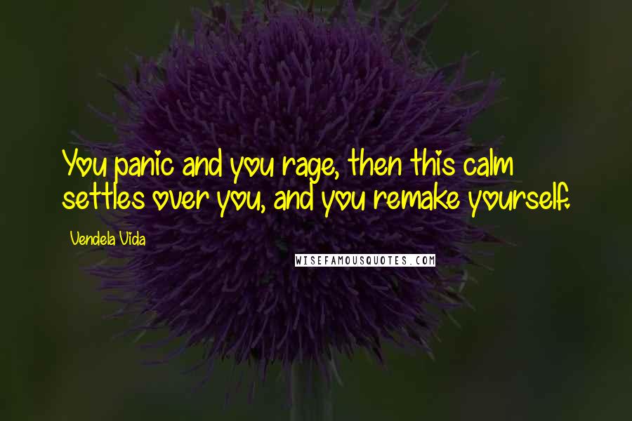 Vendela Vida quotes: You panic and you rage, then this calm settles over you, and you remake yourself.