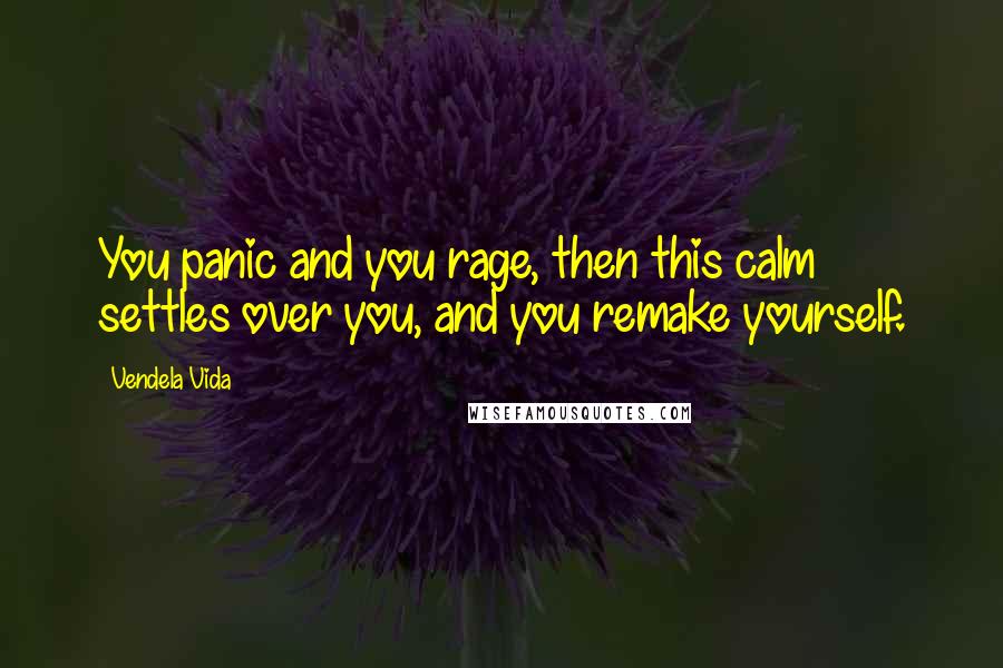 Vendela Vida quotes: You panic and you rage, then this calm settles over you, and you remake yourself.