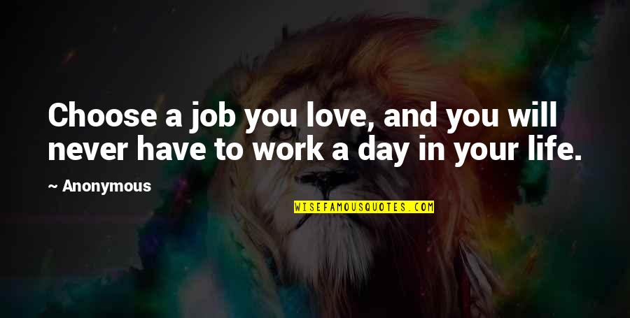 Vendendo Castanhas Quotes By Anonymous: Choose a job you love, and you will