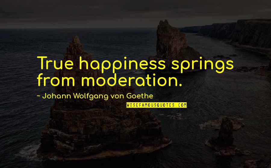 Vendor Management Quotes By Johann Wolfgang Von Goethe: True happiness springs from moderation.