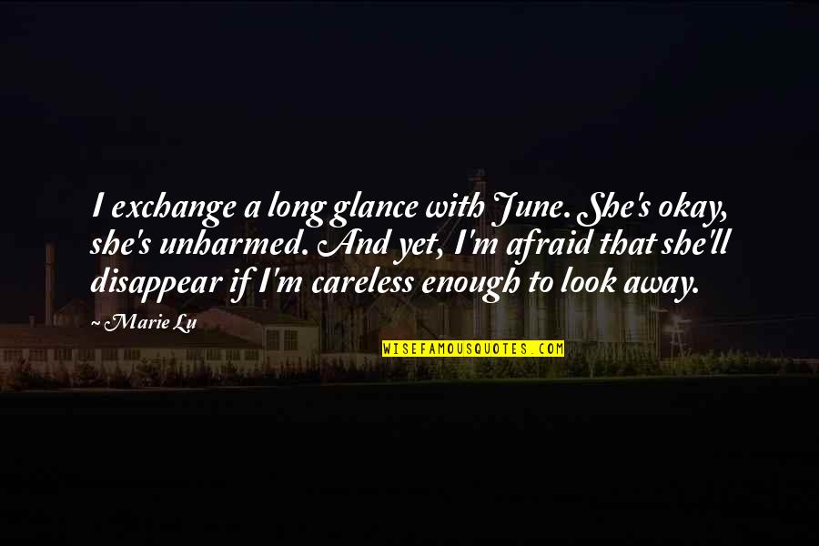 Vendulka Hot Quotes By Marie Lu: I exchange a long glance with June. She's