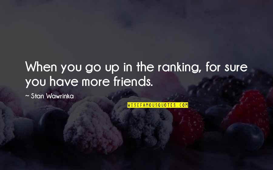 Veneer Working Quotes By Stan Wawrinka: When you go up in the ranking, for