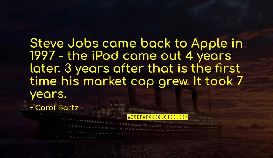 Vengeanceance Quotes By Carol Bartz: Steve Jobs came back to Apple in 1997 Vengeanceance Quotes By Carol Bartz: Steve Jobs came back to Apple in 1997