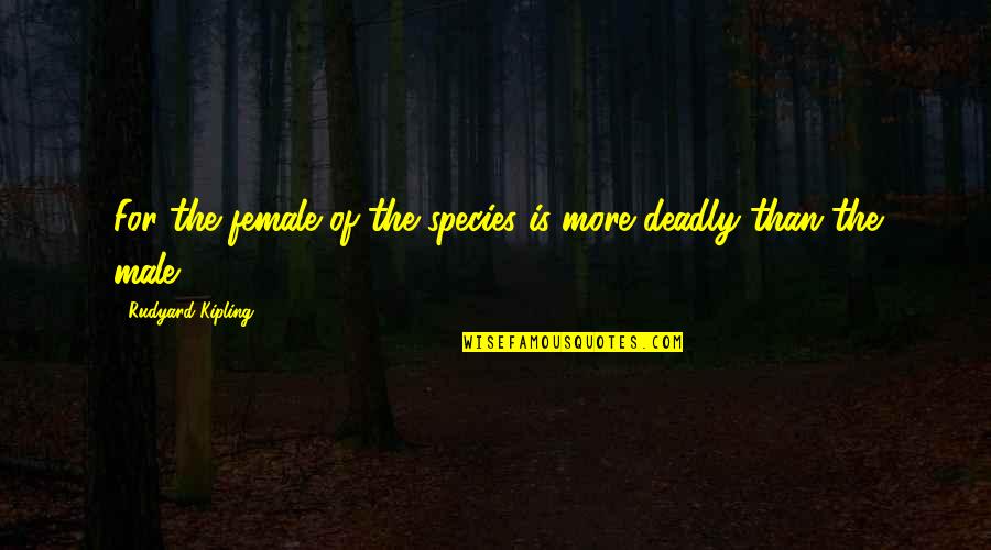 Vengekeep Prophecies Quotes By Rudyard Kipling: For the female of the species is more Vengekeep Prophecies Quotes By Rudyard Kipling: For the female of the species is more