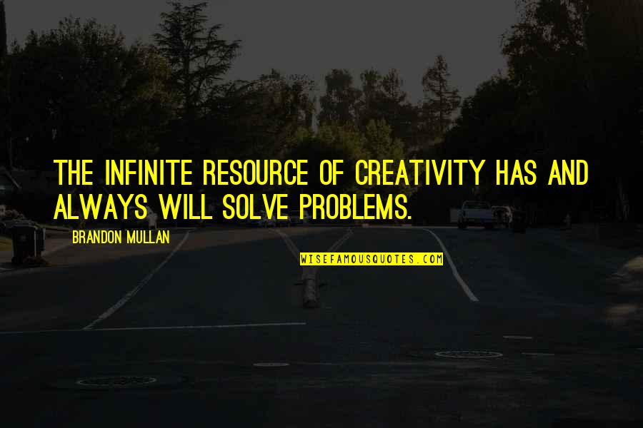 Vengeous Power Quotes By Brandon Mullan: The infinite resource of creativity has and always