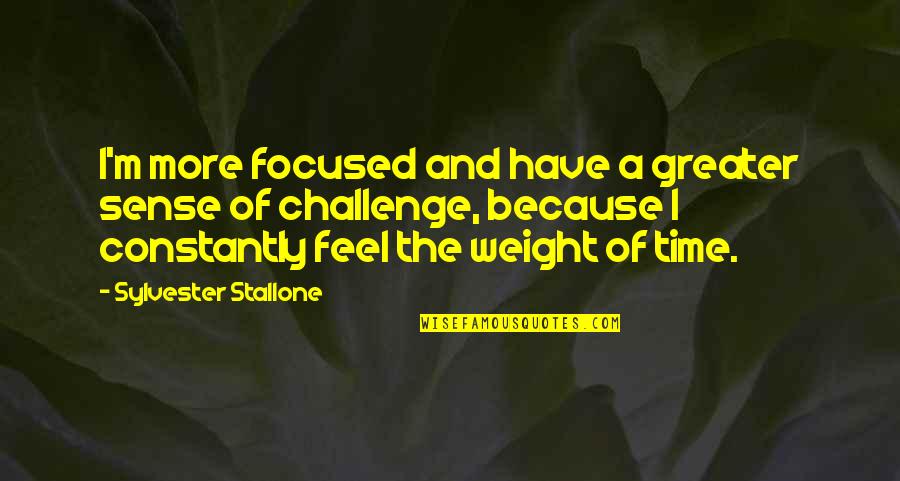 Veni Vidi Vici Funny Quotes By Sylvester Stallone: I'm more focused and have a greater sense