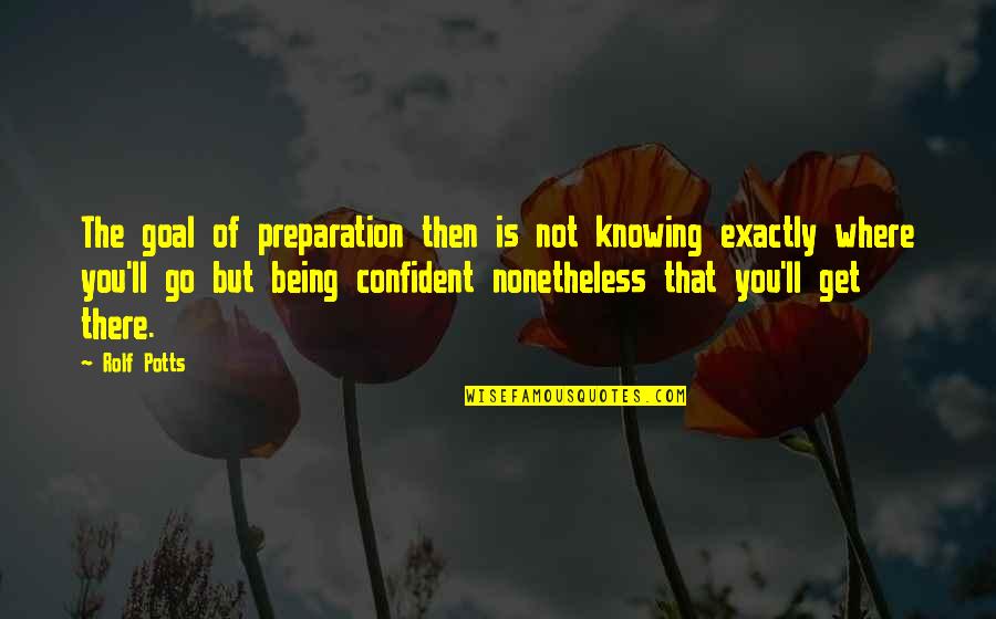 Venkata Ramana And Co Quotes By Rolf Potts: The goal of preparation then is not knowing Venkata Ramana And Co Quotes By Rolf Potts: The goal of preparation then is not knowing