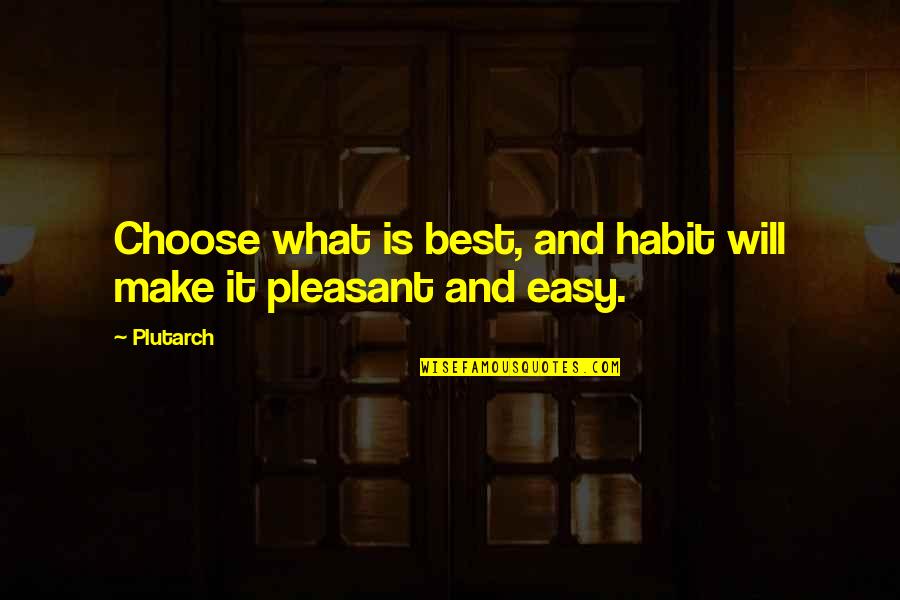 Venomous Snake Quotes By Plutarch: Choose what is best, and habit will make