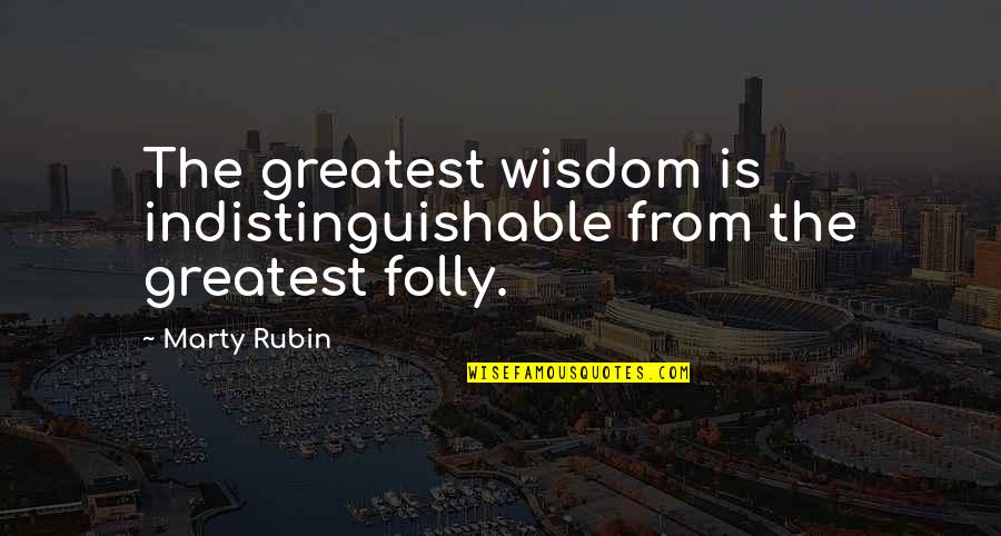 Ventilators Quotes By Marty Rubin: The greatest wisdom is indistinguishable from the greatest