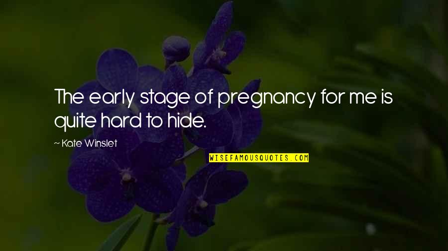 Ventricles And Sulci Quotes By Kate Winslet: The early stage of pregnancy for me is Ventricles And Sulci Quotes By Kate Winslet: The early stage of pregnancy for me is