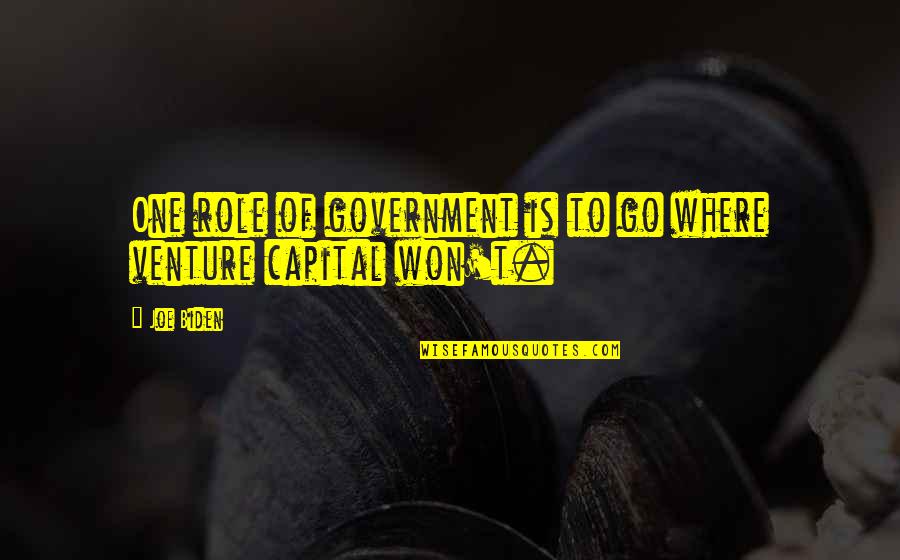 Venture Quotes By Joe Biden: One role of government is to go where