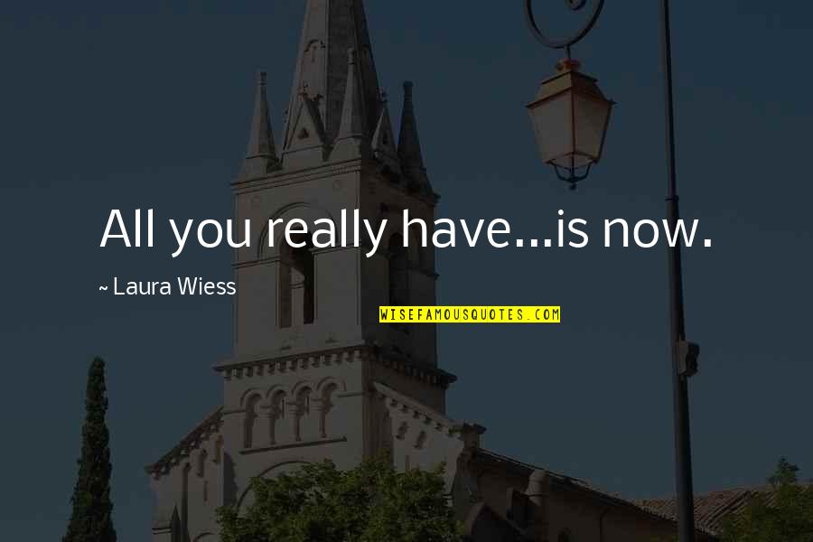 Venu E Mes Ce Quotes By Laura Wiess: All you really have...is now. Venu E Mes Ce Quotes By Laura Wiess: All you really have...is now.