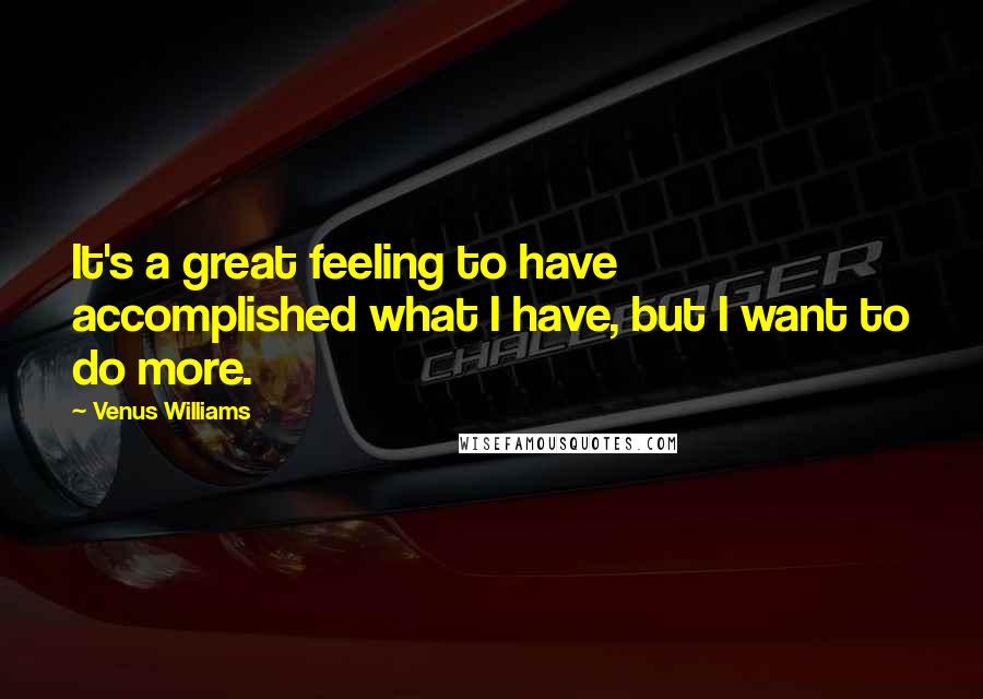 Venus Williams quotes: It's a great feeling to have accomplished what I have, but I want to do more.