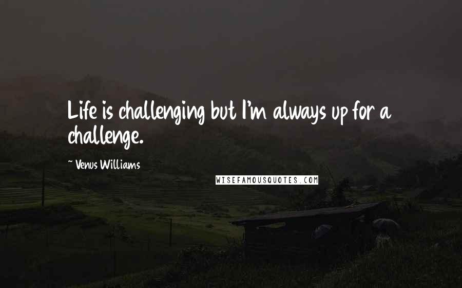 Venus Williams quotes: Life is challenging but I'm always up for a challenge.