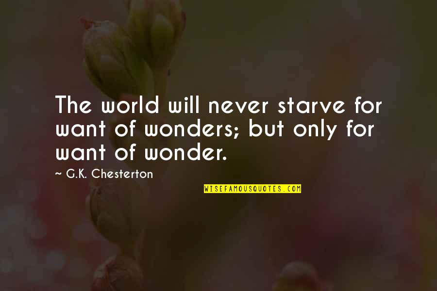 Ver Pelis Quotes By G.K. Chesterton: The world will never starve for want of