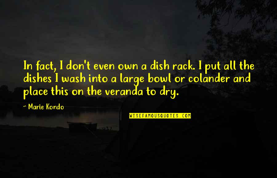 Veranda Quotes By Marie Kondo: In fact, I don't even own a dish