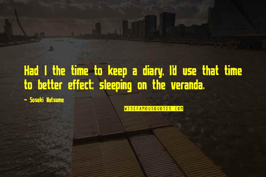 Veranda Quotes By Soseki Natsume: Had I the time to keep a diary,