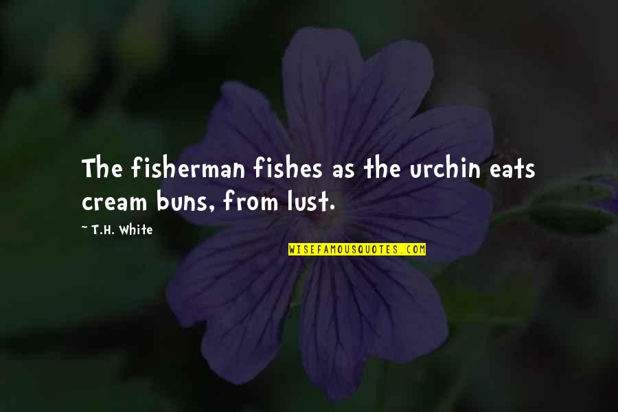 Verantwortungslos Quotes By T.H. White: The fisherman fishes as the urchin eats cream